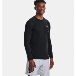 Bluza męska Under Armour ColdGear Fitted Crew. Czarne bluzy bez kaptura męskie Under Armour, l. Za 182.99 zł.