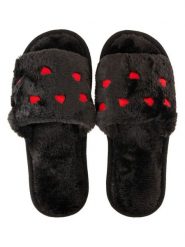 Zwillingsherz Kapcie w kolorze czarno-czerwonym rozmiar: S/M. Czarne kapcie damskie Zwillingsherz, z materiału. Za 60.99 zł.