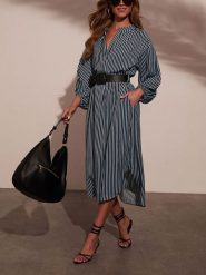 Milan Kiss Sukienka w kolorze błękitno-czarnym rozmiar: M. Czarne sukienki damskie Milan Kiss, m, bez wzorów, bez kołnierzyka, bez ramiączek, midi. Za 221.88 zł.