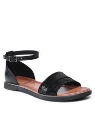 Lasocki Sandały WI23-LALITA-09 Czarny. Czarne sandały damskie Lasocki, bez wzorów, ze skóry, bez obcasa, na płaskiej podeszwie. Za 74.99 zł.