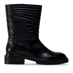 Botki Eva Minge. Czarne botki damskie Eva Minge, bez obcasa, na płaskiej podeszwie, bez zapięcia. Za 379.99 zł.