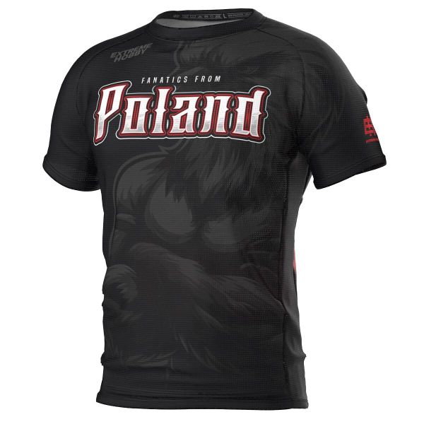 Koszulka Techniczna Sportowa Męska EXTREME HOBBY POLISH FANS. Czarne t-shirty sportowe męskie EXTREME HOBBY, m, z elastanu, bez ramiączek, do biegania. Za 149.00 zł.