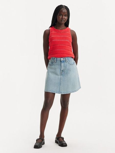 Levi´s Spódnica dżinsowa w kolorze błękitnym rozmiar: W23. Niebieskie spódniczki damskie s, z aplikacjami, z bawełny, klasyczne, z podwyższonym stanem, mini, rozkloszowane. Za 91.56 zł.