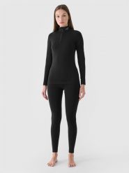 4F Bielizna termoaktywna bezszwowa z wełną Merino (dół) damska - czarna M/L. Czarna bielizna termoaktywna damska 4f, l, bez wzorów, z dzianiny. Za 299.99 zł.