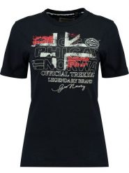 Geographical Norway Koszulka "Jarry" w kolorze czarnym rozmiar: XL. Czarne bluzki damskie Geographical Norway, xl, bez wzorów, z bawełny, bez kołnierzyka, bez ramiączek. Za 41.69 zł.