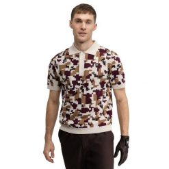 Męska golfowa koszulka polo z dzianiny Siroko Trevino Sand. Brązowe koszulki polo męskie SIROKO, m, bez wzorów, z dzianiny, bez ramiączek. Za 212.00 zł.