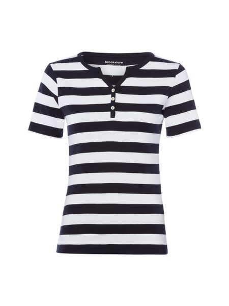 Brookshire Koszulka Kobiety Bawełna biały|niebieski, XXL. Białe t-shirty damskie brookshire, xxl, bez wzorów, z bawełny, bez kołnierzyka. Za 79.95 zł.