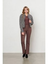 &Co Woman Spodnie "Pacey" w kolorze brązowym rozmiar: XXL. Brązowe spodnie materiałowe damskie &Co Woman, bez wzorów, z materiału, z podwyższonym stanem. Za 244.80 zł.