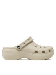Crocs Klapki Classic Platform Clog W 206750 Beżowy. Brązowe klapki damskie Crocs, bez wzorów, z tworzywa sztucznego, bez obcasa. Za 179.99 zł.