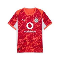 Męska koszulka bramkarska z krótkim rękawem Borussia Dortmund 25/26 PUMA. Czerwone t-shirty sportowe męskie Puma, m, z tkaniny, bez ramiączek, do piłki nożnej. Za 439.00 zł.