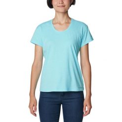 Koszulka damska Columbia Sun Trek Short Sleeve Tee. Niebieskie t-shirty damskie Columbia, s, bez wzorów, bez kołnierzyka. Za 89.99 zł.