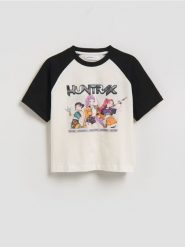 T-shirt Kpop Demon Hunters™ - wielobarwny. Koszulki dziewczęce Reserved, l, bez wzorów, z bawełny, bez ramiączek. Za 39.99 zł.