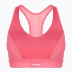 Biustonosz treningowy Shock Absorber Padded Sports. Czerwone biustonosze Shock Absorber, bez wzorów, z materiału. Za 159.99 zł.