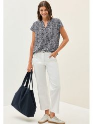 Cecil Bluzka w kolorze granatowo-białym rozmiar: XS. Białe bluzki damskie Cecil, xs, bez wzorów, z wiskozy, bez kołnierzyka, bez ramiączek. Za 56.79 zł.