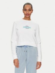 Guess Jeans Bluza W5GQ20 K68I4 Biały Regular Fit. Białe bluzy bez kaptura damskie Guess Jeans, xxl, z bawełny. Za 169.99 zł.
