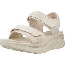 Sandały SKECHERS DLUX WALKER ADORE Beżowy. Brązowe sandały męskie Skechers, z materiału, bez zapięcia. Za 233.99 zł.