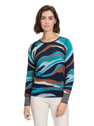 Betty Barclay Sweter w kolorze turkusowo-jasnobrązowo-niebieskim rozmiar: 48. Brązowe swetry klasyczne damskie Betty Barclay, ze splotem, bez kołnierzyka. Za 113.63 zł.