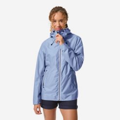 Kurtka żeglarska damska Decathlon Sailing 100. Niebieskie kurtki damskie Decathlon, l, bez wzorów, z materiału, bez kaptura. Za 129.99 zł.