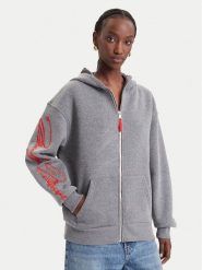 Guess Bluza W6BQ21 K7947 Szary Relaxed Fit. Szare bluzy bez kaptura damskie Guess, xl, z bawełny. Za 524.99 zł.