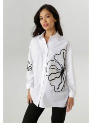 Aniston Koszula w kolorze białym rozmiar: 40. Białe koszule damskie Aniston, bez wzorów, z bawełny, bez kołnierzyka, bez ramiączek. Za 109.26 zł.