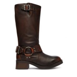 Oficerki Steve Madden. Brązowe kozaki damskie Steve Madden, bez obcasa, na płaskiej podeszwie. Za 949.99 zł.