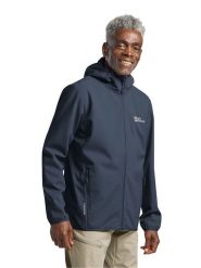 Jack Wolfskin Kurtka softshellowa "Bornberg" w kolorze granatowym rozmiar: L. Niebieskie kurtki outdoor męskie Jack Wolfskin, l, bez wzorów, bez kaptura. Za 293.59 zł.
