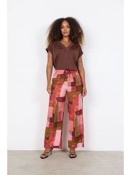 Soyaconcept Spodnie "Catania" w kolorze jasnoróżowo-karmelowym rozmiar: L. Różowe spodnie materiałowe damskie Soyaconcept, bez wzorów, z materiału, z podwyższonym stanem. Za 157.73 zł.