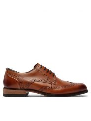 Clarks Półbuty Craftarlolimit 26171453 Brązowy. Brązowe buty wizytowe męskie Clarks, ze skóry, bez zapięcia. Za 339.99 zł.