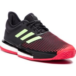 Buty adidas - SoleCourt Boost M AH2131 Cblack/Hireye/Shored. Czarne buty sportowe na co dzień męskie Adidas, z materiału, bez zapięcia, tenisowe. W wyprzedaży za 449.00 zł.