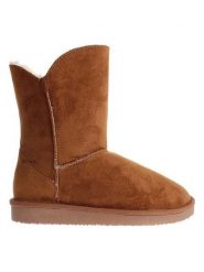 ISLAND BOOT Kozaki zimowe "Adeline" w kolorze jasnobrązowym rozmiar: 40. Brązowe kozaki damskie Island Boot, z materiału, bez obcasa. Za 139.20 zł.