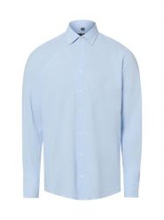 Nils Sundström koszula casual z lnem Mężczyźni Modern Fit Bawełna niebieski, XXL. Niebieskie koszule męskie Nils Sundström, m, bez wzorów, z bawełny, bez kołnierzyka, bez ramiączek. Za 179.95 zł.