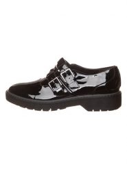 Clarks Skórzane półbuty "Alexa" w kolorze czarnym rozmiar: 39,5. Czarne półbuty damskie Clarks, bez wzorów, eleganckie, bez obcasa. Za 180.06 zł.