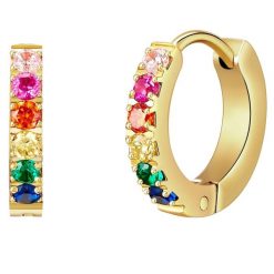 EASTSIDE Kolczyki kreole ze stali szlachetnej Stal szlachetna Cyrkonia żółte złoto Kolczyki koła 1 ct Damski. Żółte kolczyki damskie Eastside, z cyrkonią, pozłacane. Za 149.99 zł.