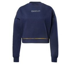 Bluza Reebok Piping Crewneck, Kobiety. Niebieskie bluzy bez kaptura damskie Reebok, s, z bawełny. Za 290.00 zł.