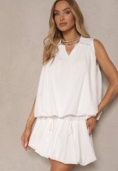 Biała Spódnica o Rozkloszowanym Kroju z Kokardami Ularosiel. Białe spódniczki damskie Renee, m, z aplikacjami, eleganckie, mini, proste. Za 39.99 zł.