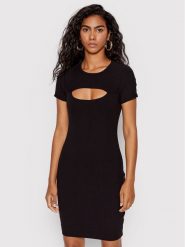 Guess Sukienka dzianinowa Lana WBYK95 KB9E2 Czarny Slim Fit. Czarne sukienki damskie Guess, m, z aplikacjami, z dzianiny, bez kołnierzyka, bez ramiączek. Za 249.99 zł.