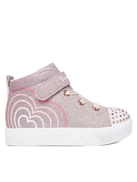 Skechers Sneakersy Heart Steps 314623N RSGD Różowe złoto. Czerwone buty sportowe dziewczęce Skechers, bez wzorów, z materiału, bez zapięcia. Za 129.99 zł.