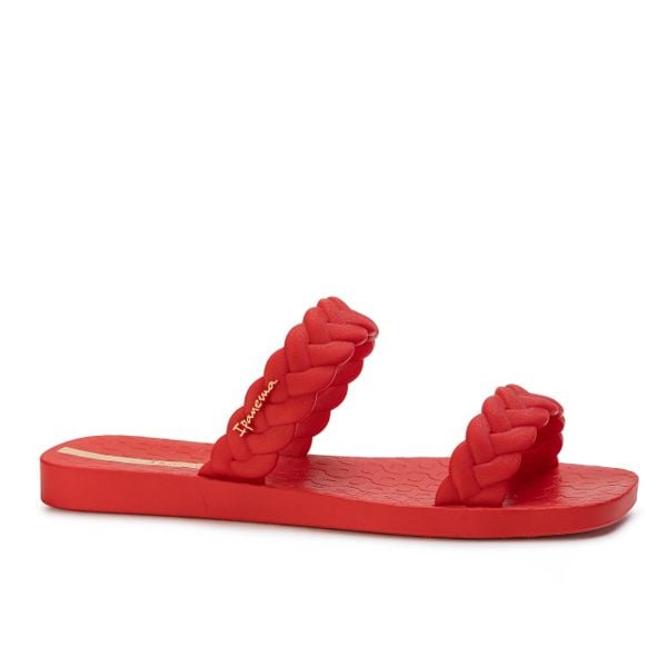 Klapki damskie Ipanema 26826 FEVER SLIDE FEM. Czerwone klapki damskie Ipanema, bez wzorów, z materiału, bez obcasa, na płaskiej podeszwie. Za 65.00 zł.