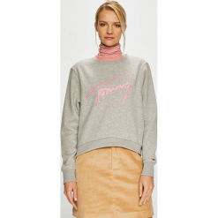 Tommy Jeans - Bluza. Szare bluzy bez kaptura damskie Tommy Jeans, l, z bawełny. W wyprzedaży za 219.90 zł.