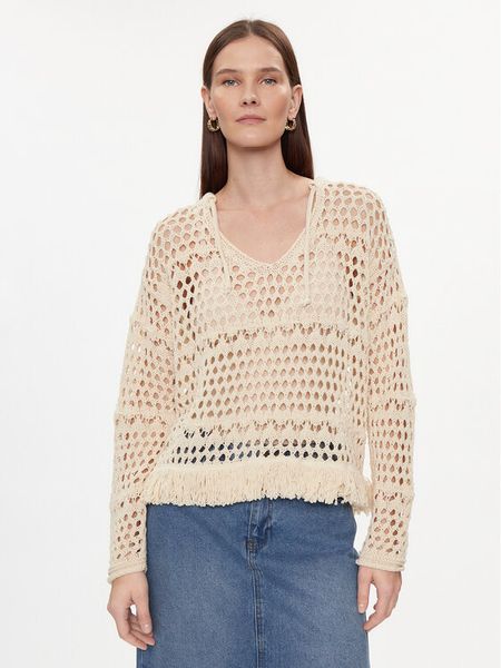 Kontatto Sweter 3M2063C Beżowy Regular Fit. Brązowe swetry klasyczne damskie Kontatto, m, z bawełny, bez kołnierzyka. Za 319.99 zł.