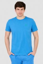 LA MARTINA Błękitny męski t-shirt z małym logo, Rozmiar M. Niebieskie t-shirty męskie La Martina, m, bez wzorów, bez kołnierzyka. W wyprzedaży za 152.99 zł.