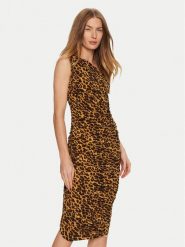 NORMA KAMALI Sukienka koktajlowa KK4223PL667438 Brązowy Slim Fit. Brązowe sukienki damskie NORMA KAMALI, xs, bez wzorów, z syntetyku, wizytowe, bez kołnierzyka, bez ramiączek. Za 1,019.00 zł.