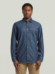 G-Star Koszula dżinsowa - Regular fit - w kolorze niebieskim rozmiar: XL. Niebieskie koszule męskie G-Star, xl, bez wzorów, z bawełny, bez kołnierzyka, bez ramiączek. Za 169.95 zł.