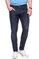 WRANGLER SPODNIE MĘSKIE BRYSON EASY RIDER W14XM469U 112126716. Niebieskie spodnie materiałowe męskie Wrangler, bez wzorów, z jeansu. W wyprzedaży za 119.99 zł.