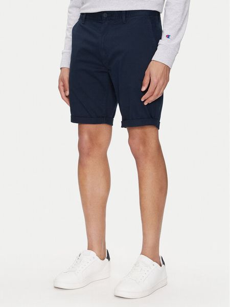 Tommy Jeans Szorty materiałowe Scanton DM0DM21950 Granatowy Slim Fit. Niebieskie szorty męskie Tommy Jeans, bez wzorów, z bawełny. Za 179.99 zł.