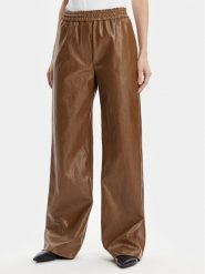 Max Mara Leisure Spodnie z imitacji skóry Brezza 2415131141 Brązowy Wide Leg. Brązowe spodnie materiałowe damskie Max Mara Leisure, bez wzorów, ze skóry. Za 779.99 zł.