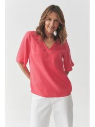 TATUUM Bluzka w kolorze różowym rozmiar: 38. Różowe bluzki damskie Tatuum, bez wzorów, z lyocellu, bez kołnierzyka, bez ramiączek. Za 141.85 zł.