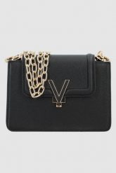 VALENTINO Czarna torebka Queens. Czarne torebki klasyczne damskie Valentino by Mario Valentino, bez wzorów, bez dodatków. W wyprzedaży za 399.99 zł.