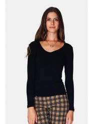 ASSUILI Koszulka w kolorze czarnym rozmiar: 40. Czarne bluzki damskie Assuili, bez wzorów, bez kołnierzyka. Za 65.54 zł.