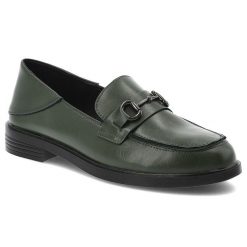 Zielone Półbuty Vinceza Eleganckie Obuwie Damskie. Zielone półbuty damskie VINCEZA, bez wzorów, ze skóry, eleganckie, bez obcasa, na obcasie. Za 129.00 zł.